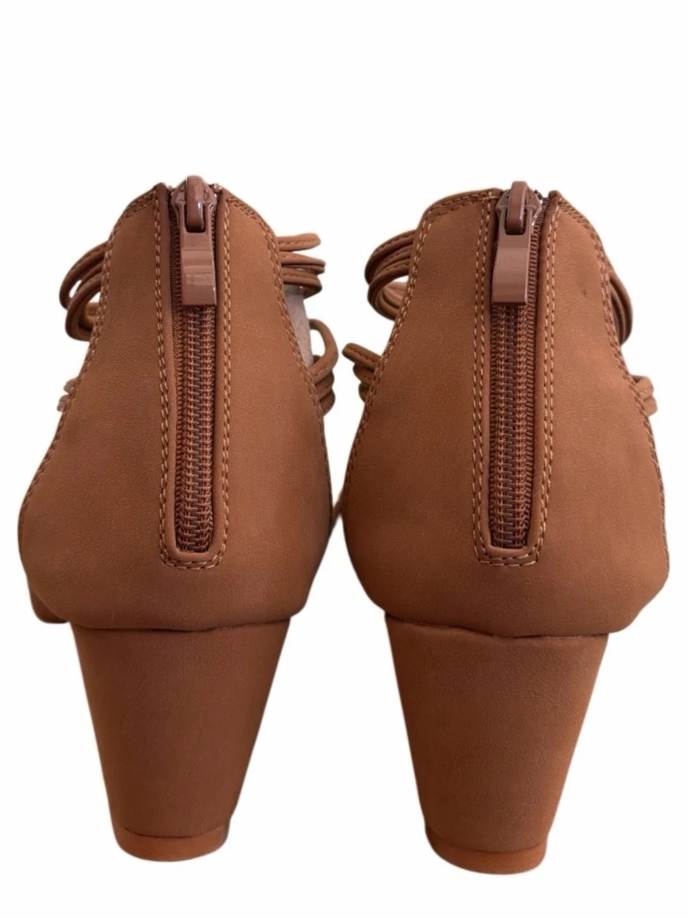 NWT-Forever 21 Tan Strappy Wedge Sandals